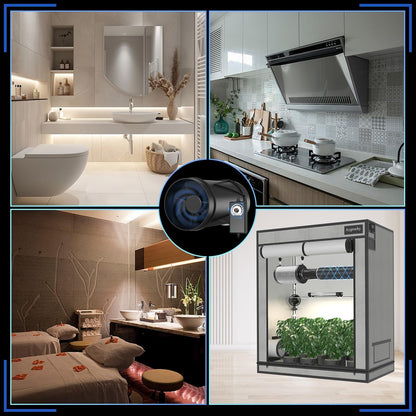 6-Inch High-Airflow Ventilation Extractor Fan with Variable Speed Controller – 345 CFM, 22W