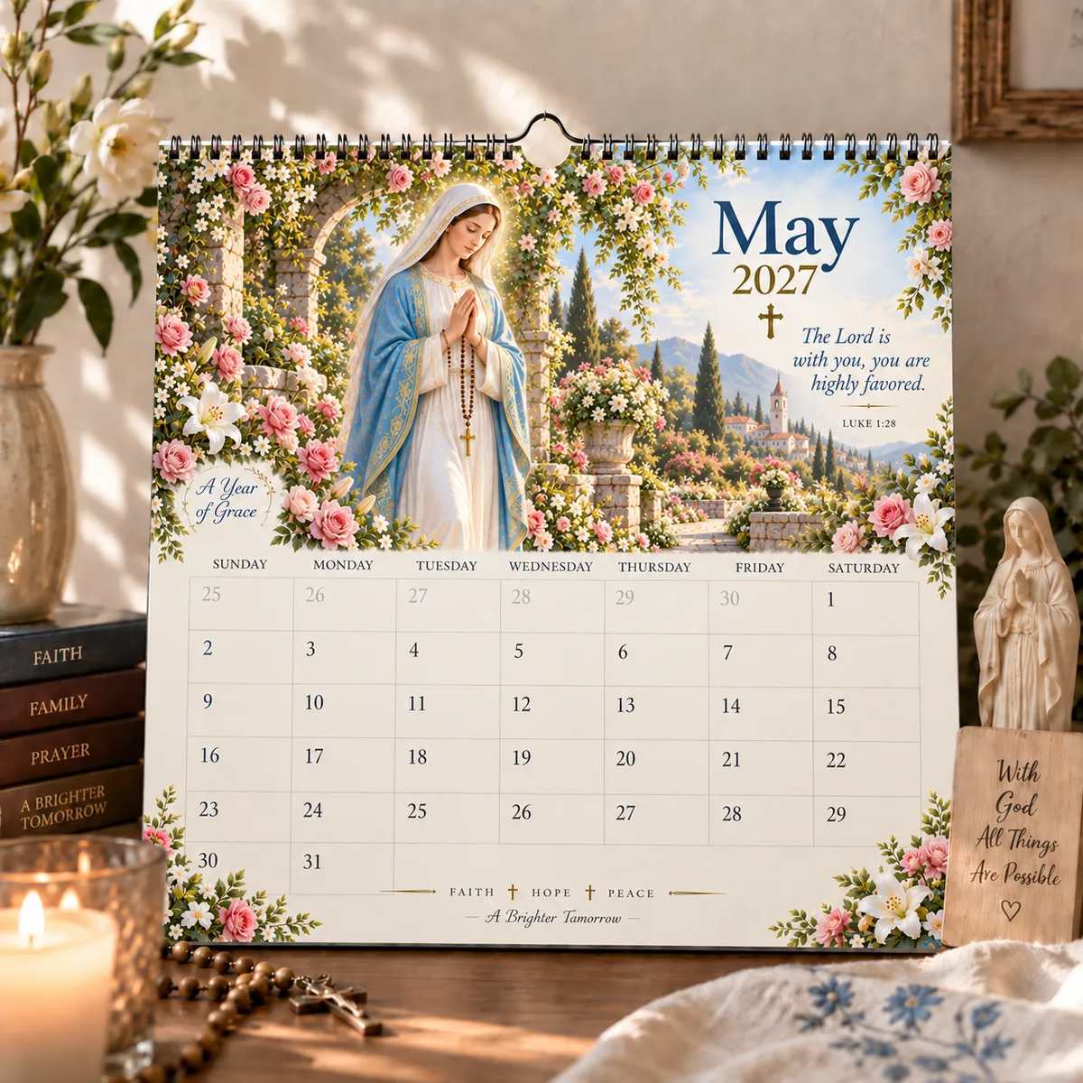 Blessed Mother May calendar artwork