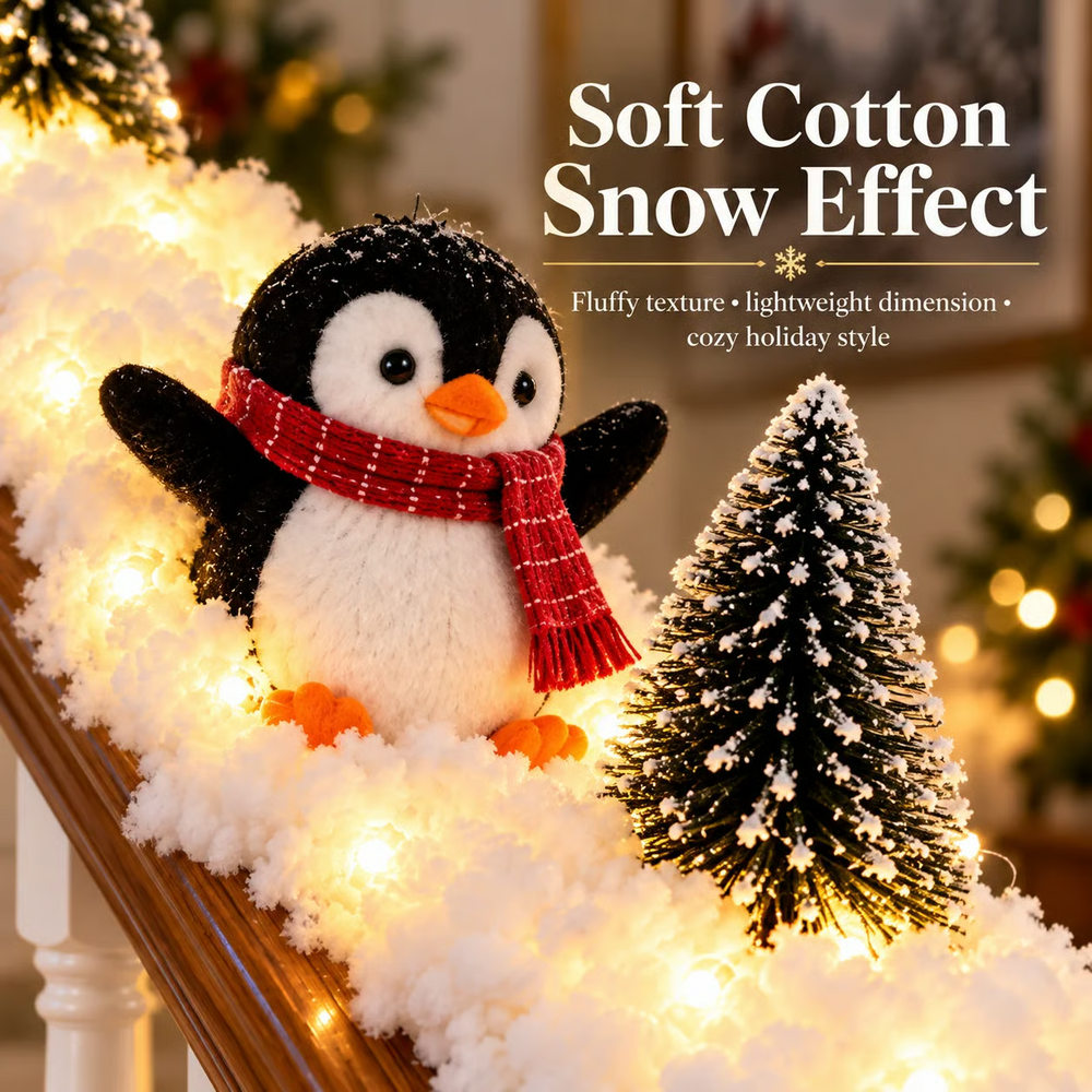 Snowy penguin Christmas stair decoration