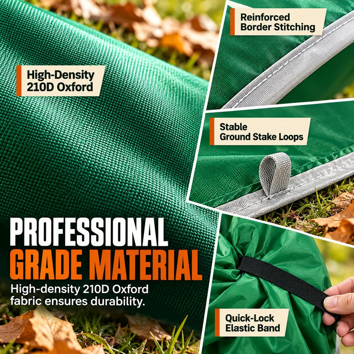 🔥Last Day 50% OFF-  🍂 Pop-Up Collapsible Yard Waste Bag | Heavy-Duty 210D Oxford Fabric Garden Debris Collector