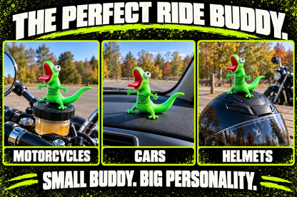 🦎🏍Wobbly Riding Buddy – Car & Motorcycle Decor