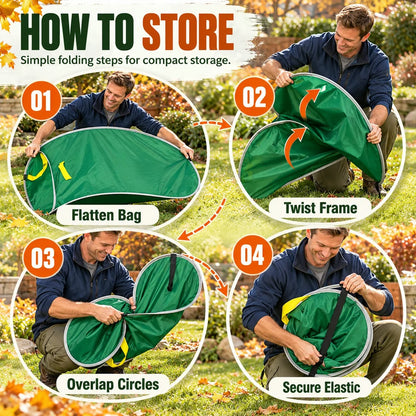 🔥Last Day 50% OFF-  🍂 Pop-Up Collapsible Yard Waste Bag | Heavy-Duty 210D Oxford Fabric Garden Debris Collector