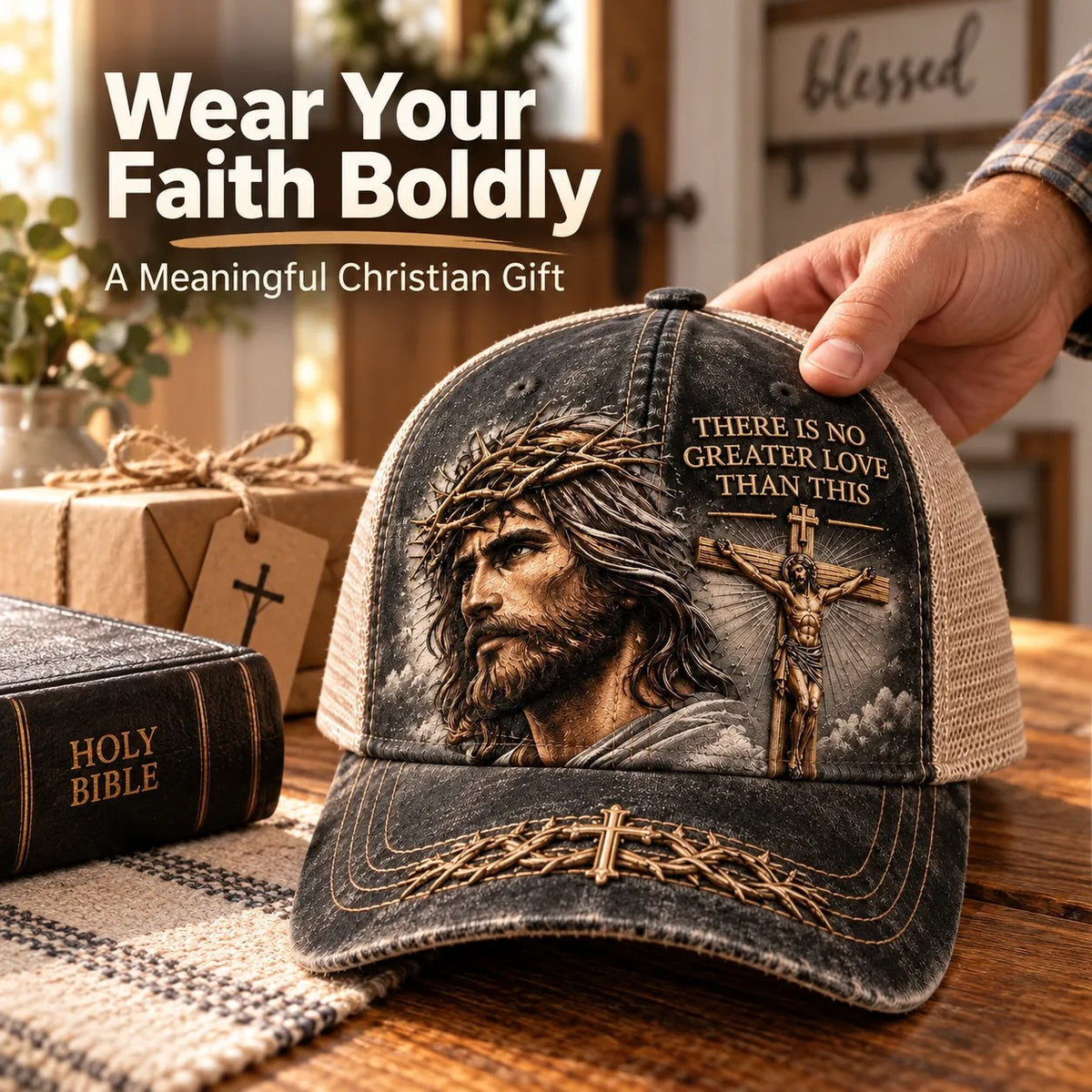 Christian Jesus faith hat worn in everyday life