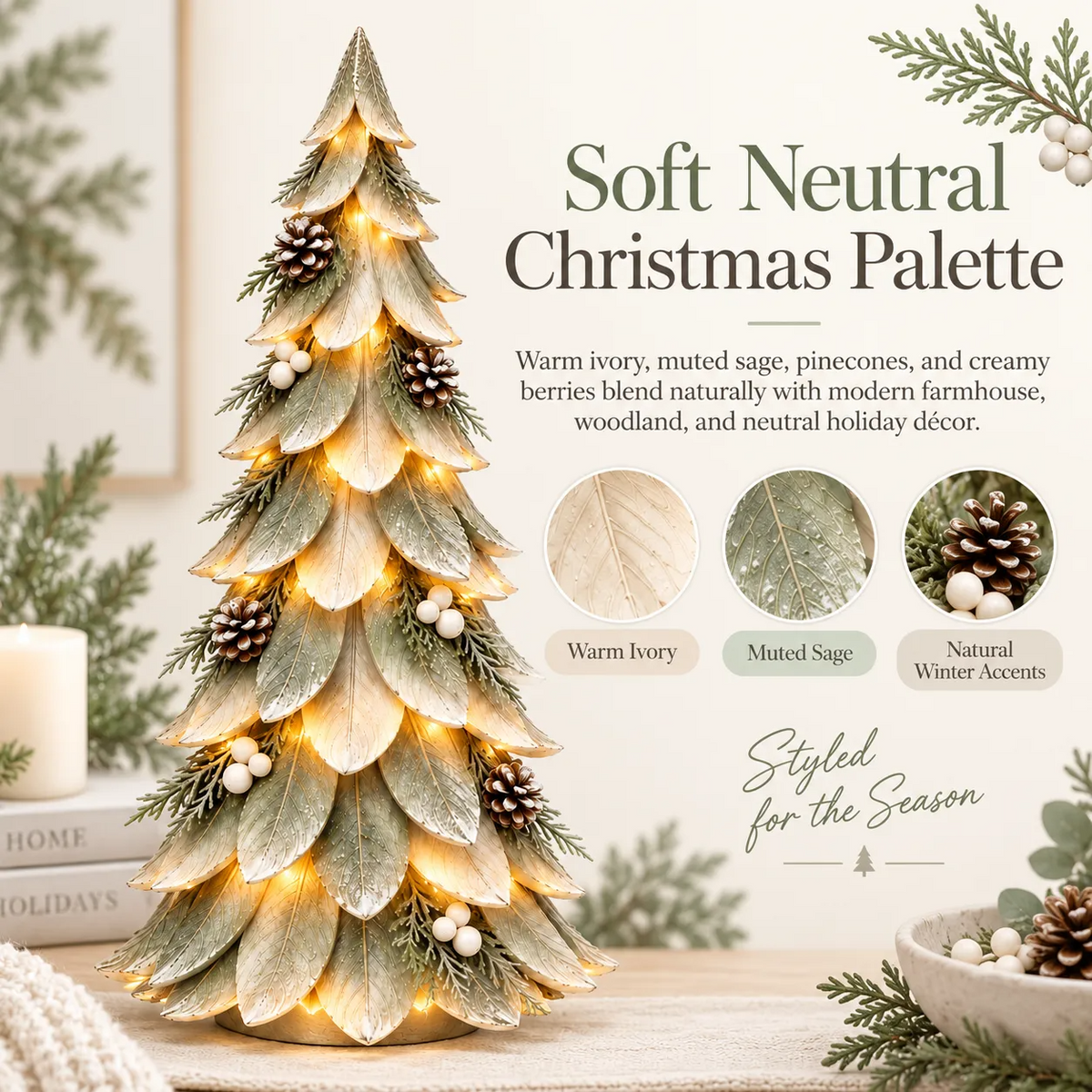 🌲 Everglow Winter Tree™ | Warm LED Layered Christmas Decor