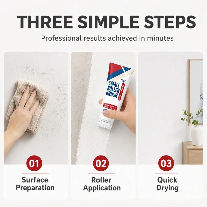 ⏰ LAST DAY 50% OFF-🧱🖌️✨Waterproof Wall Repair Paste with Integrated Small Roller Brush