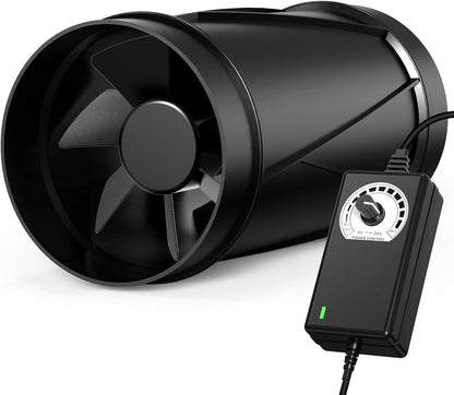 6-Inch High-Airflow Ventilation Extractor Fan with Variable Speed Controller – 345 CFM, 22W