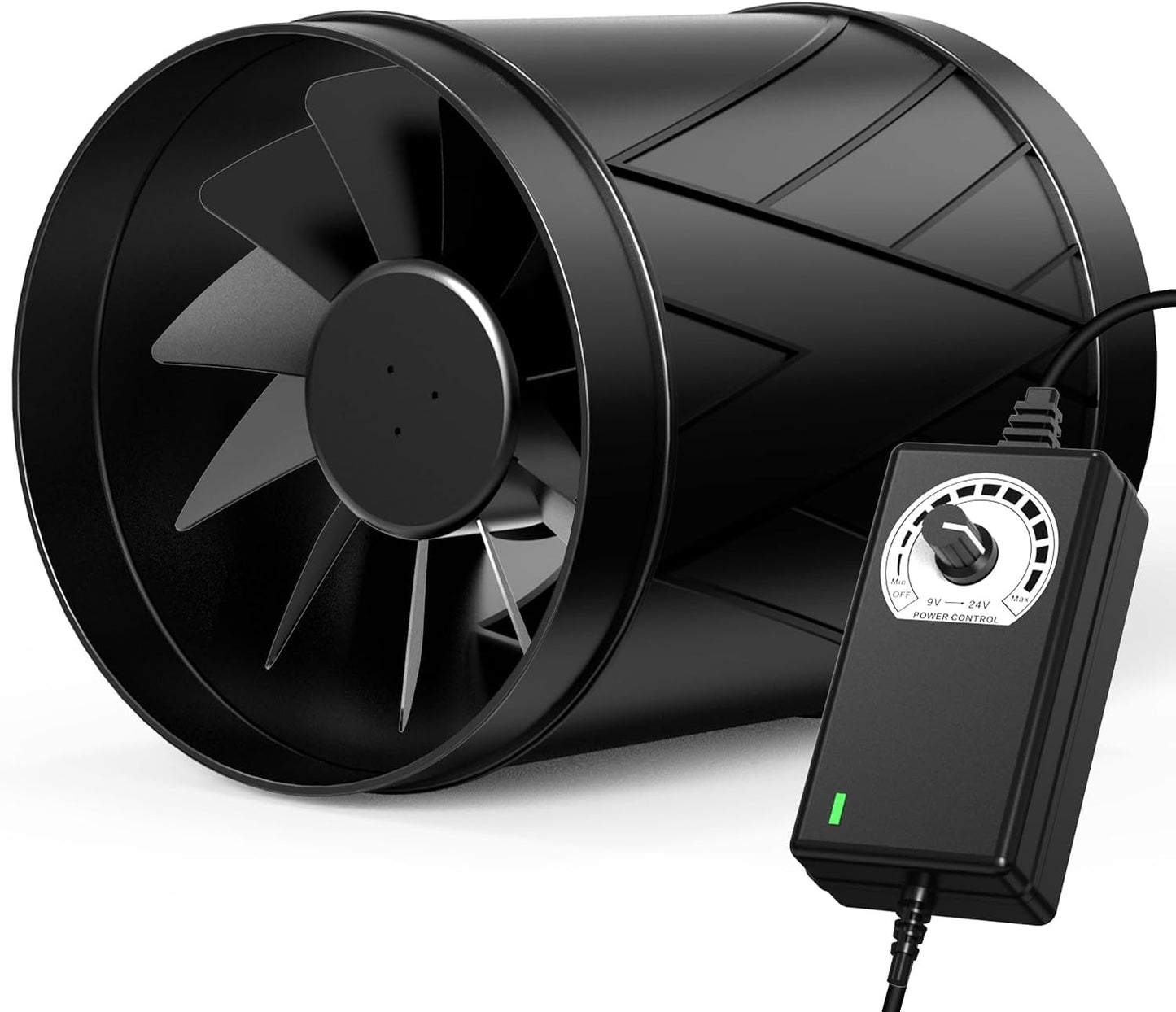 6-Inch High-Airflow Ventilation Extractor Fan with Variable Speed Controller – 345 CFM, 22W