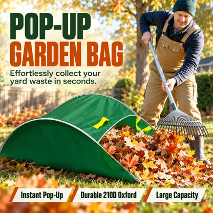 🔥Last Day 50% OFF-  🍂 Pop-Up Collapsible Yard Waste Bag | Heavy-Duty 210D Oxford Fabric Garden Debris Collector