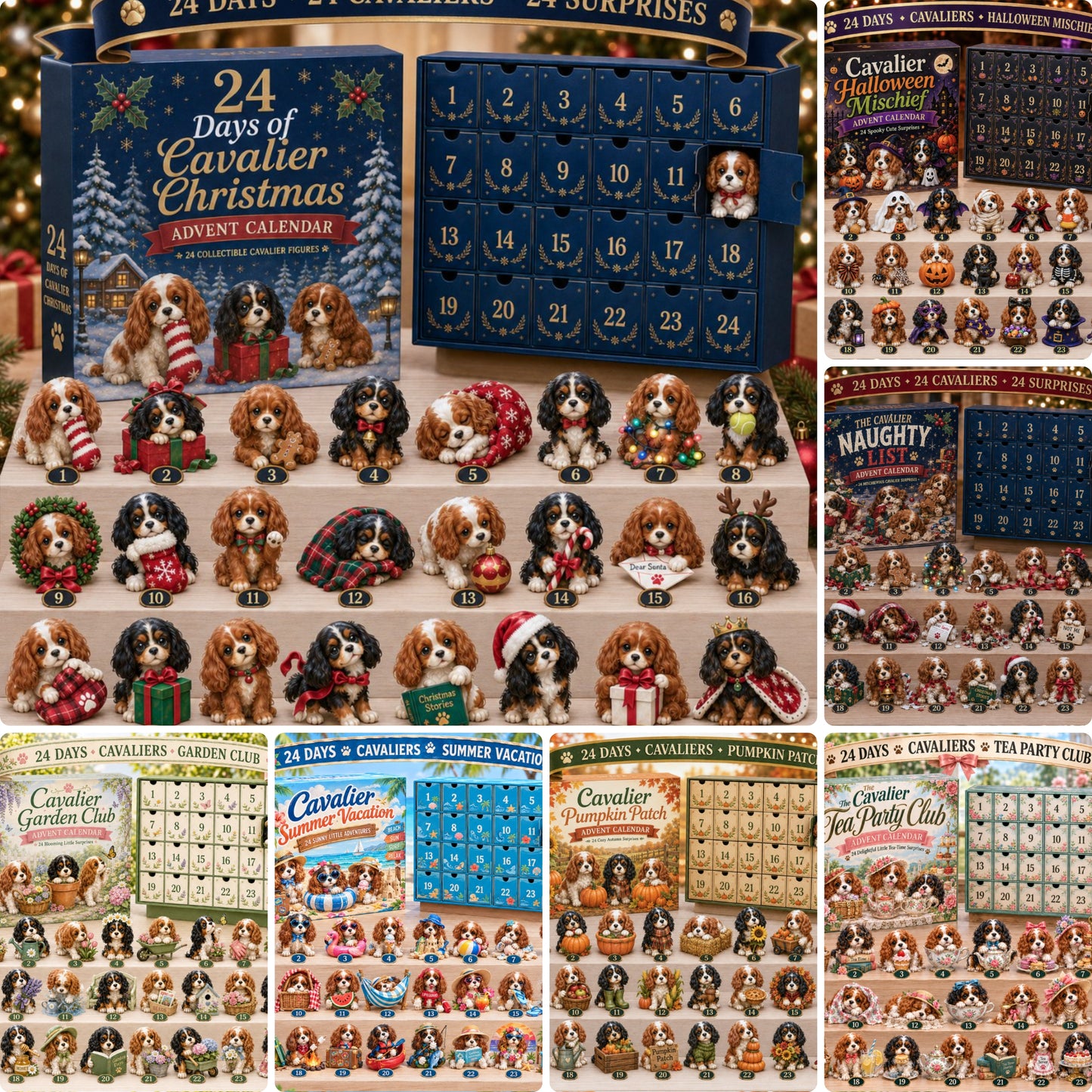 ⏰Limited Stock 50% OFF -🐶 24 Days of Cavalier Christmas Advent Calendar 2026 – 24 Collectible Cavalier Surprises（Acrylic）