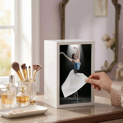 🩰 Dancing Ballerina Tissue Box | Elegant Wooden Art Frame & Unique Home Decor
