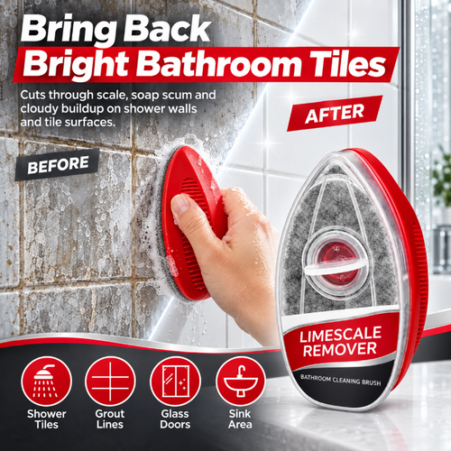 🧽 ScrubEase 2-in-1 Bathroom Cleaning Brush | Refillable Scrubber with Built-In Cleaner Dispenser