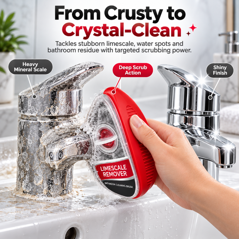 🧽 ScrubEase 2-in-1 Bathroom Cleaning Brush | Refillable Scrubber with Built-In Cleaner Dispenser