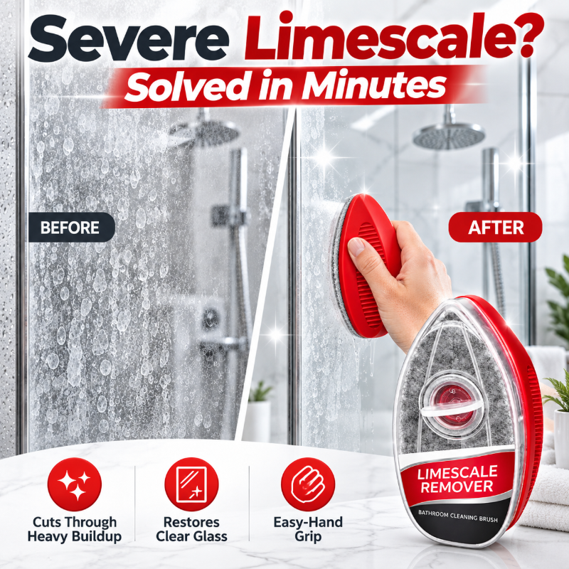 🧽 ScrubEase 2-in-1 Bathroom Cleaning Brush | Refillable Scrubber with Built-In Cleaner Dispenser